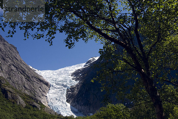 Gletscher Briksdalsbreen  Sogn og Fjordane  Norwegen  Skandinavien  Europa