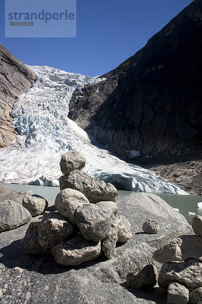 Gletscher Briksdalsbreen  Sogn og Fjordane  Norwegen  Skandinavien  Europa