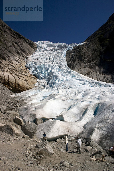 Gletscher Briksdalsbreen  Sogn og Fjordane  Norwegen  Skandinavien  Europa