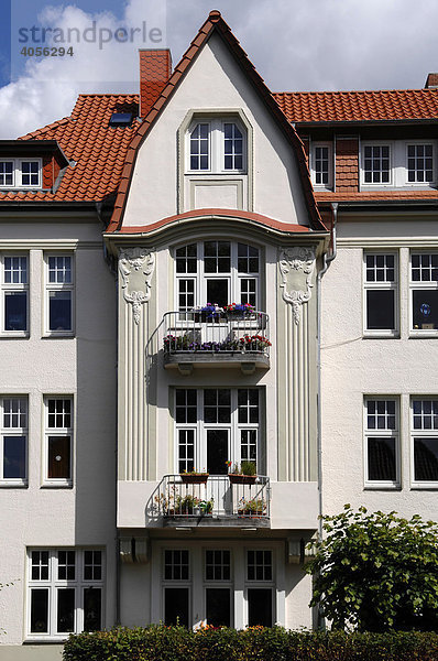 Renoviertes Jugendstilhaus  Lübeck  Schleswig-Holstein  Deutschland  Europa