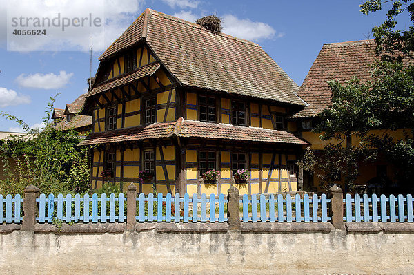 Altes elsässisches Fachwerkhaus  Eco-Museum  Ungersheim  Elsass  Frankreich  Europa