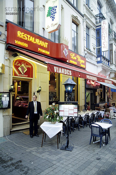 Rue Jourdain  Straße mit Restaurants  Brüssel  Belgien  Benelux  Europa