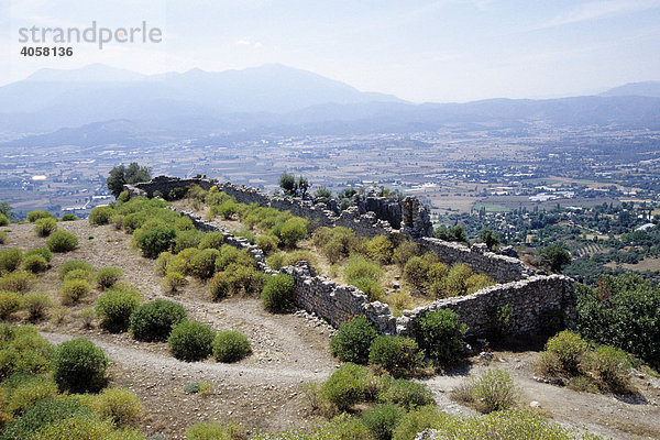 Antike Ruinenstadt am Berghang  Tlos  Fethiye  Provinz Mugla  Türkei