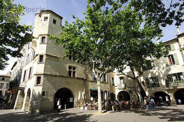Place aux Herbes  Uzès  Provence  Frankreich  Europa
