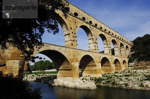 Aquädukt  Pont du Gard  Provence  Frankreich  Europa