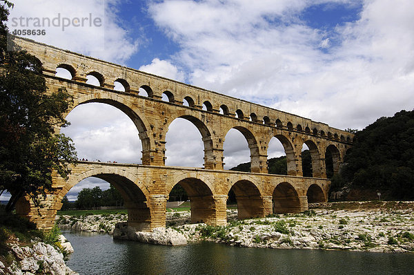 Aquädukt  Pont du Gard  Provence  Frankreich  Europa