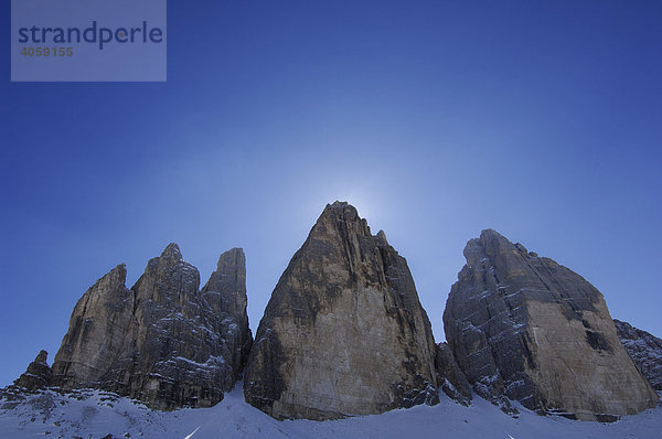 Drei Zinnen  Hochpustertal  Dolomiten  Südtirol  Italien  Europa