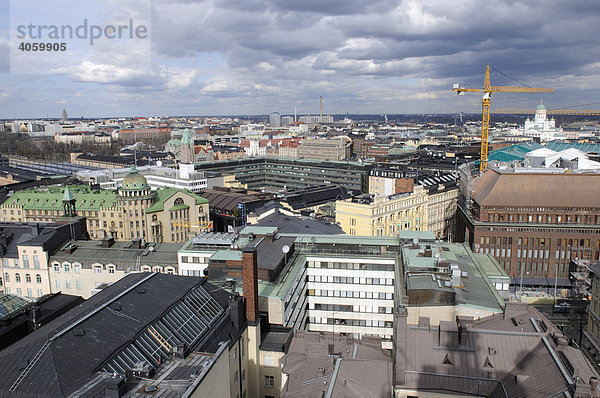 Panoramblick vom Hotel Tornin  Blick auf den Dom  Helsinki  Finnland  Europa