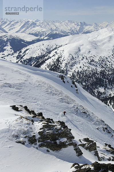 Abfahrt vom Tristkopf  Kelchsau  Tirol  Österreich  Europa