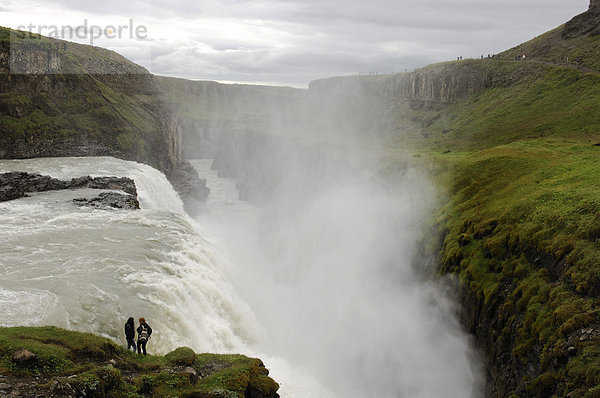 Gullfoss  Goldener Wasserfall  Island  Europa