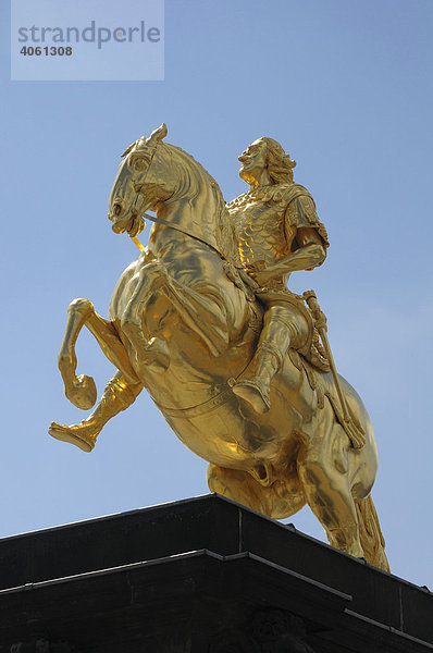 Goldener Reiter  Dresden  Sachsen  Deutschland  Europa