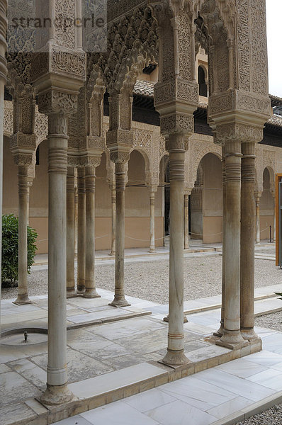 Löwenhof  Alhambra  Granada  Andalusien  Spanien  Europa