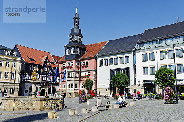 Marktplatz mit Rathaus  Eisenach  Thüringen  Deutschland  Europa