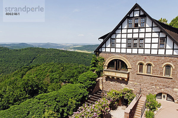 Gadem der Wartburg  Blick über den Thüringer Wald  Eisenach  Thüringen  Deutschland  Europa