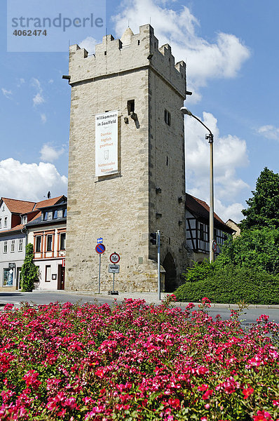 Historisches Stadttor  Saalfeld an der Saale  Thüringen  Deutschland  Europa