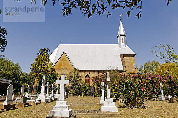 Kirche der deutschen Missionsstation im Dorf Herrmannsburg  Kwazulu-Natal  Südafrika  Afrika