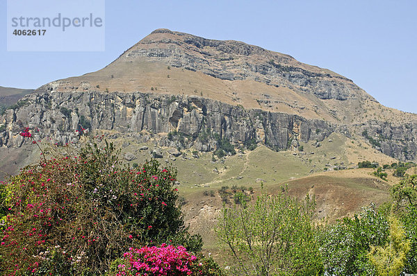 Landschaft der Drakensberge im Tal des Champagne Castle  Kwazulu-Natal  Südafrika  Afrika
