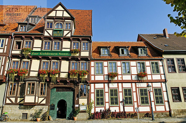 Historisches Gebäude-Ensemble  Stadt Quedlinburg  Weltkulturerbe der UNESCO  Sachsen-Anhalt  Deutschland  Europa