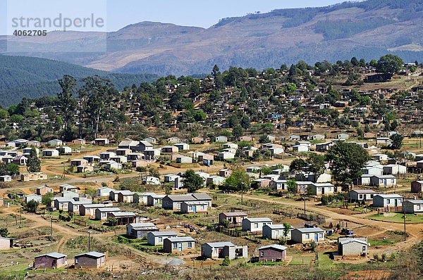 Häuser der schwarzen Bevölkerung in Little Sabie  Mpumalanga  Südafrika  Afrika