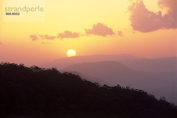 Sonnenuntergang über dem Lamington Nationalpark  Queensland  Australien