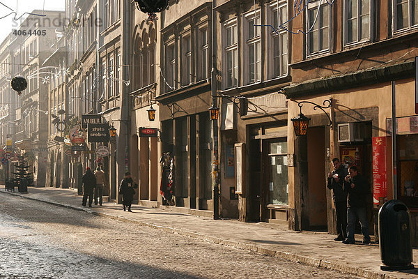 Ansicht der alten Grodzka-Straße  Krakau  Polen  Europa