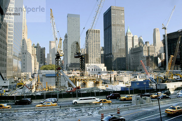 Baustelle am Ground Zero  Gelände des ehemaligen World Trade Center  WTC  Manhattan  New York City  New York  Vereinigte Staaten von Amerika  USA