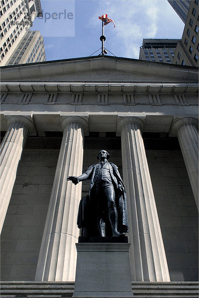 George-Washington-Denkmal vor der Federal Hall  Wall Street  Financial District  Manhattan  New York City  New York  Vereinigte Staaten von Amerika  USA