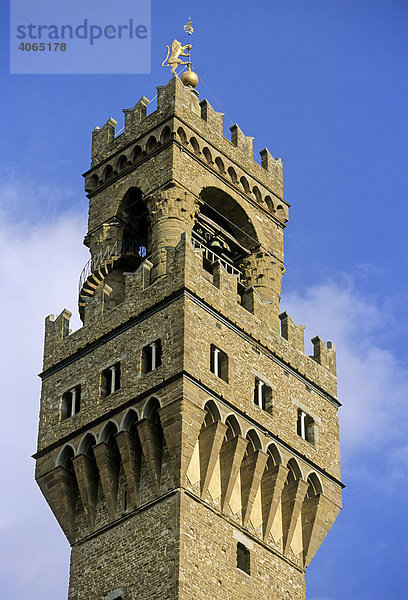 Turm des Palazzo Vecchio  Florenz  Firenze  Toskana  Italien  Europa