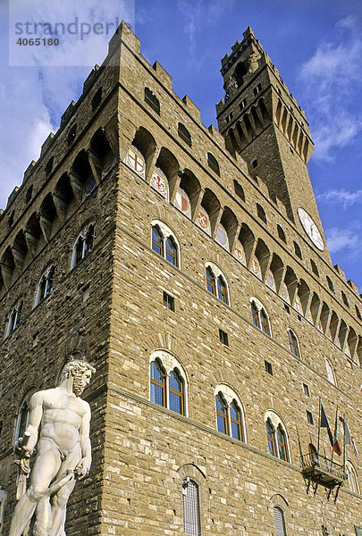 Statue des Neptun  Il Biancone  Palazzo Vecchio  Florenz  Firenze  Toskana  Italien  Europa