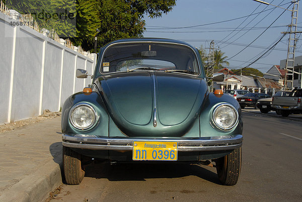 VW Käfer mit laotischem Nummernschild  er läuft und läuft in Vientiane  Laos  Asien