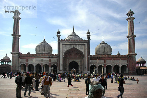 Große Freitagsmoschee  Jami Masjid Moschee  Delhi  Uttar Pradesh  Indien  Asien