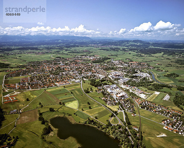 Weilheim  Dietlhofer See  Ammer  Alpenkette  Pfaffenwinkel  Oberbayern  Bayern  Deutschland  Europa  Luftbild