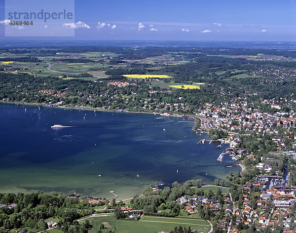Starnberg  Starnberger See  Voralpenland  Oberbayern  Bayern  Deutschland  Europa  Luftbild