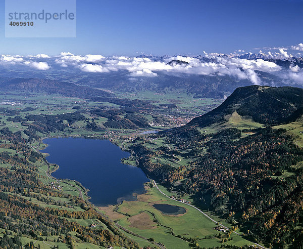 Luftbild  Immenstadt im Allgäu  Großer Alpsee  Immenstädter Horn  Schwaben  Bayern  Deutschland  Europa