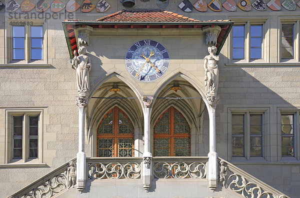 Doppelläufige Freitreppe am Rathaus von Bern  Schweiz  Europa