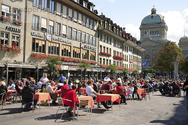 Bärenplatz im Stadtzentrum von Bern  Schweiz  Europa