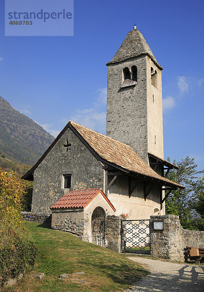 St. Prokulus Kirche in Naturns  Südtirol  Italien  Europa