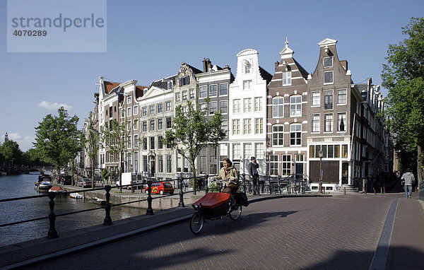 Grachtenhäuser  Leidse Ecke Prinsengracht  Amsterdam  Niederlande  Europa