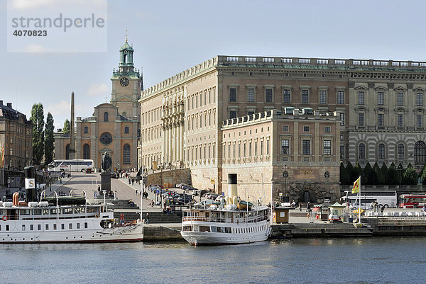 Blick auf das Stockholmer Schloss  Stockholm  Schweden  Skandinavien  Europa