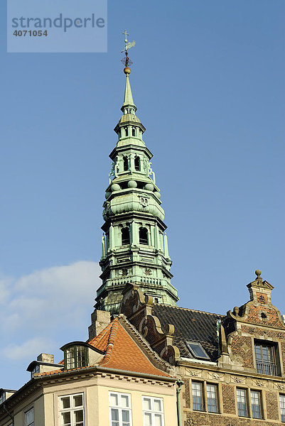 Turmspitze der Nikolaj-Kirche  Kopenhagen  Dänemark  Europa