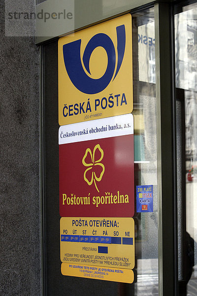 Logo der tschechischen Post  Prag  Tschechische Republik  Europa