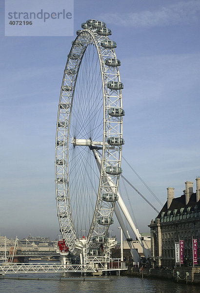 Das Millennium Wheel  größtes Riesenrad der Welt in London  England  Großbritannien  Europa