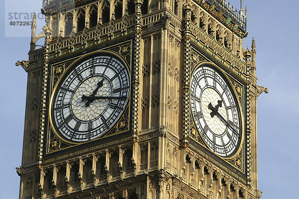 Die Turmuhr des Big Ben in London  England  Großbritannien  Europa