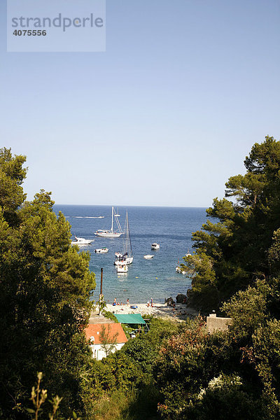 Pittoreske Bucht bei Llafranc  Costa Brava  Katalonien  Mittelmeer  Spanien  Europa