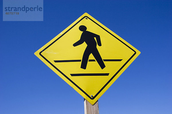 Verkehrszeichen Schild Achtung Fußgänger  Fußgängerüberweg  USA