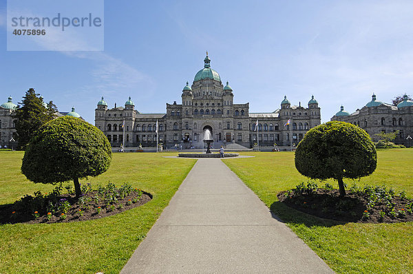 Das Regierungsgebäude in Victoria auf Vancouver Island  British Columbia  Kanada
