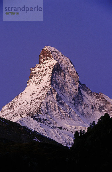 Matterhorn von Zermatt aus  Schweiz  Europa