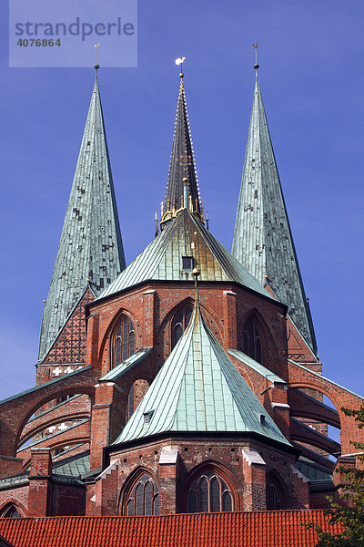 Lübecker St. Marien Kirche  Rückseite  UNESCO-Weltkulturerbe Lübecker Altstadt  Hansestadt Lübeck  Schleswig-Holstein  Deutschland  Europa