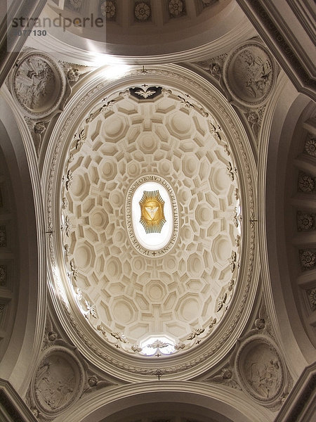 Kuppel  Kirche San Carlo alle Quattro Fontane  barocke Architektur von Francesco Borromini  Rom  Italien  Europa