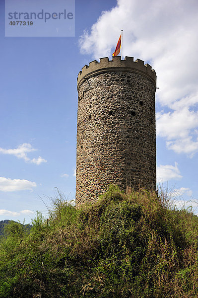 Bergfried  Burg Husen  Hausach  Schwarzwald  Baden Württemberg  Deutschland  Europa